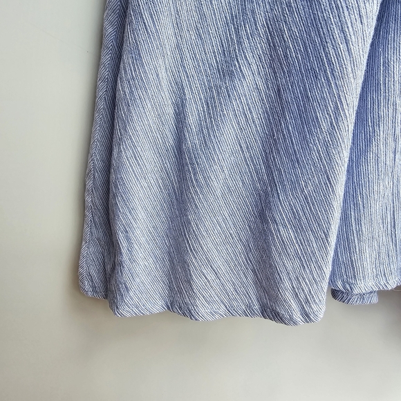 Lulus Yacht Rock Blue Striped Off Shoulder Ruffle Dress Midi Size Small - Picture 5 of 12